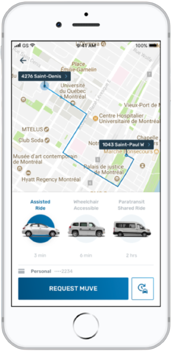 A map of the various types of vehicles available for rent.